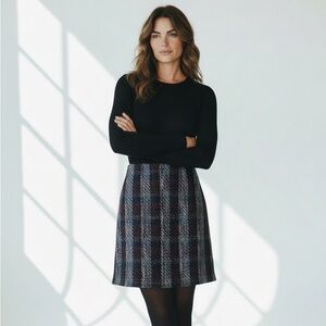 LOFT Outlet Plaid Tweed Mini Skirt Size 8 NWT Lined Preppy